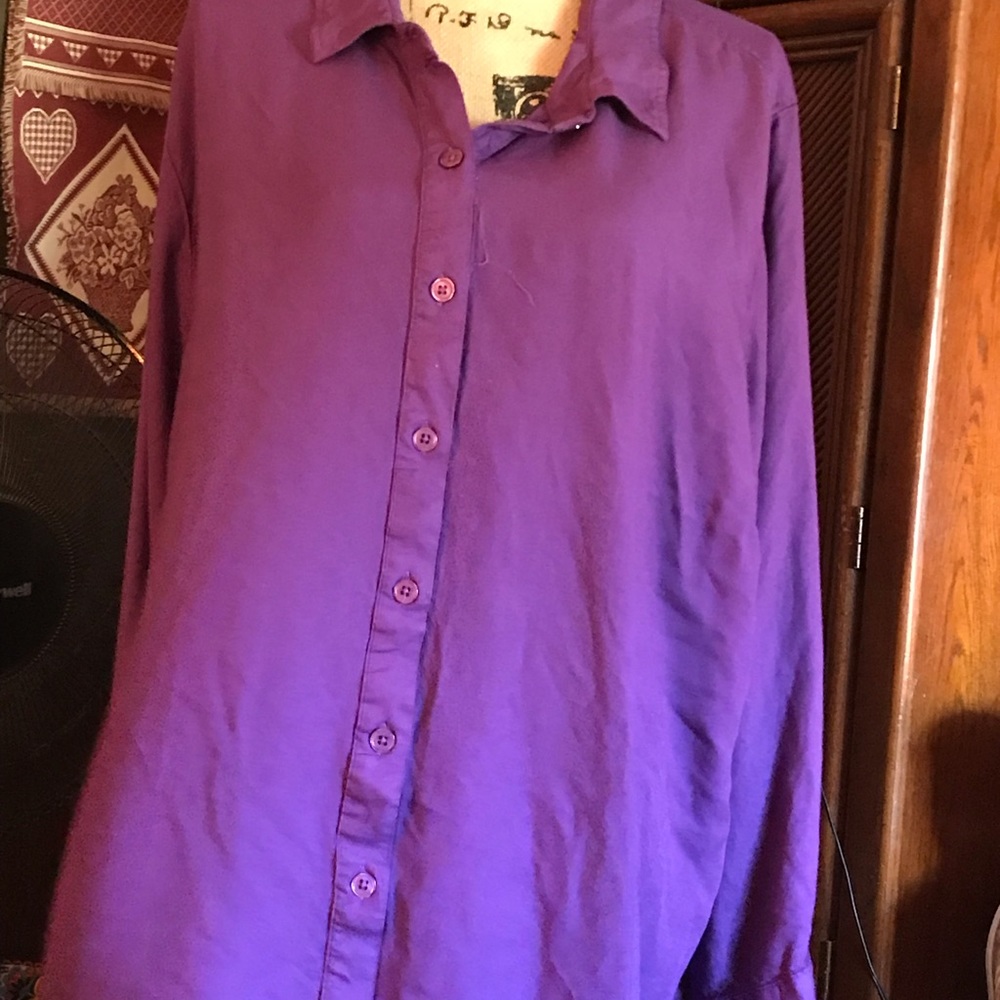 Woman Within Purple  long sleeve shirt.